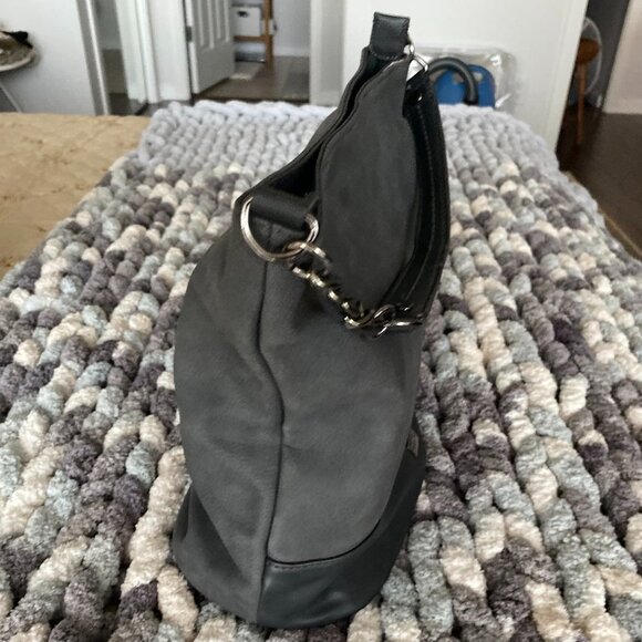 David Jones Paris Hobo Gray Bag with Hand Strap - Picture 3 of 6